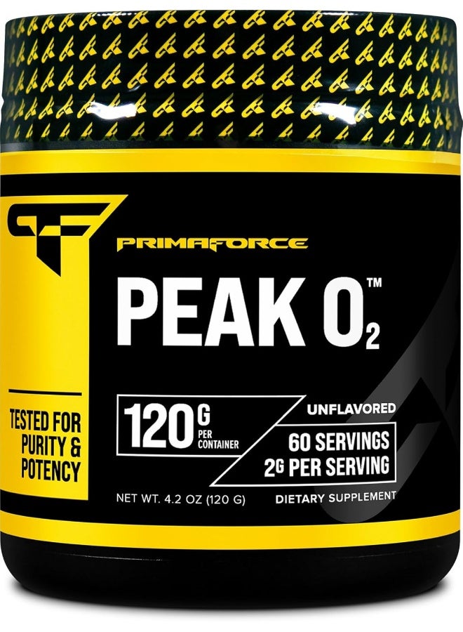 Primaforce مكمل بيك O2 للتمارين، 120 جرام - مزيج خاص، غير معدل وراثيًا، نباتي وخالي من الجلوتين - Image 1