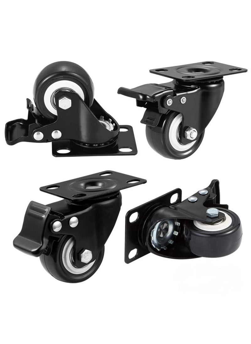 CRAFTSFY 2Furniture Caster Wheel Heavy Duty 700lbs Castor Wheel 360 Degree Rotating and Moving Caster Wheels Suitable for Sofa Bed Chairs Tables Cabinets No Noise Polyurethane Wheels Swivel Plate4PC  - Image 1