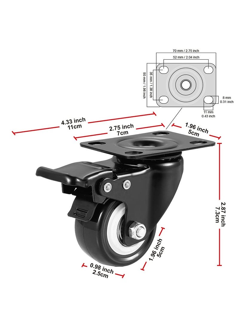 CRAFTSFY 2Furniture Caster Wheel Heavy Duty 700lbs Castor Wheel 360 Degree Rotating and Moving Caster Wheels Suitable for Sofa Bed Chairs Tables Cabinets No Noise Polyurethane Wheels Swivel Plate4PC  - Image 2
