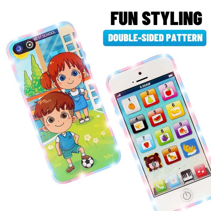 Cooplay 1X Child Phone Toy Toddler Rechargeable Smart Phone Play Music Song Educational Recharge Type-C Mobile for Baby Kids Children Infant Christmas Day - Image 3