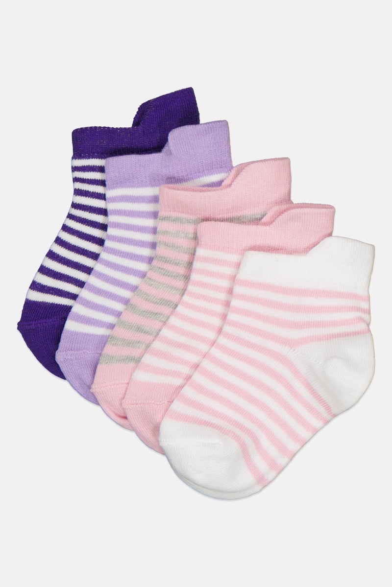 Mudd Kids Girl 5 Pairs Stripe Socks, Multicolor - Image 1