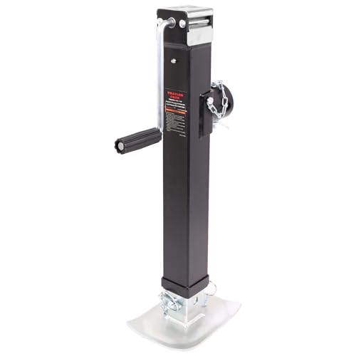 NBJINGYI 28" Lift 7000LBS Capacity Square Pipe Mount Swivel Jack with Footplate Sidewind Handle Black Finish - Image 1