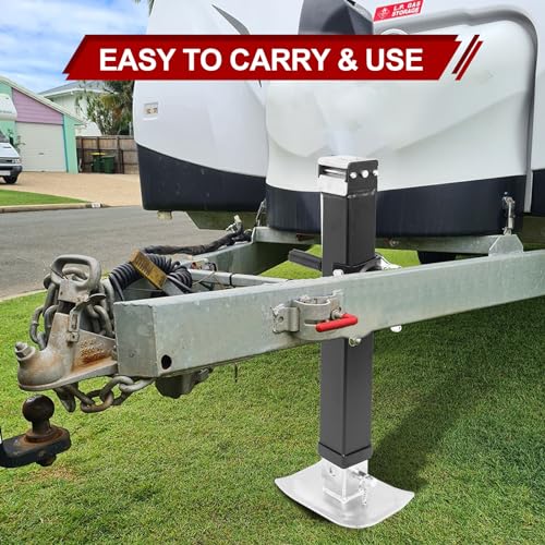 NBJINGYI 28" Lift 7000LBS Capacity Square Pipe Mount Swivel Jack with Footplate Sidewind Handle Black Finish - Image 4