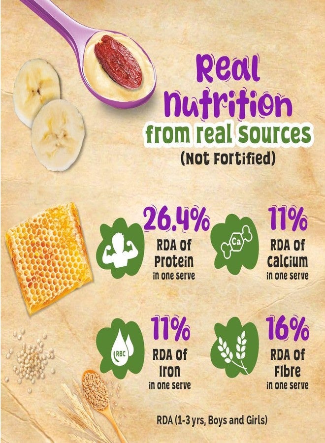 Manna Health Mix Instant Multigrain Cereal, Banana, Dates, Honey with Milk. Made with Real Fruits and 8 Supergrains and Millets. No Added Sugar, No Artificial Color, Flavors 200g - Image 5