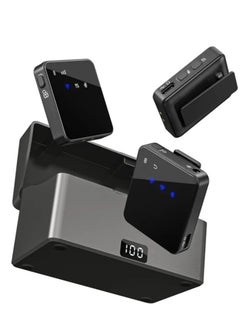 MMG MII Dual Channel Wireless Microphone for Phone Lapel One Touch Noise Cancelling Microphone Mic with Charging Box Noise Reduction for Video Android IOS Camera laptop  - Image 1