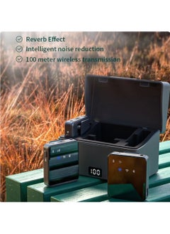 MMG MII Dual Channel Wireless Microphone for Phone Lapel One Touch Noise Cancelling Microphone Mic with Charging Box Noise Reduction for Video Android IOS Camera laptop  - Image 2