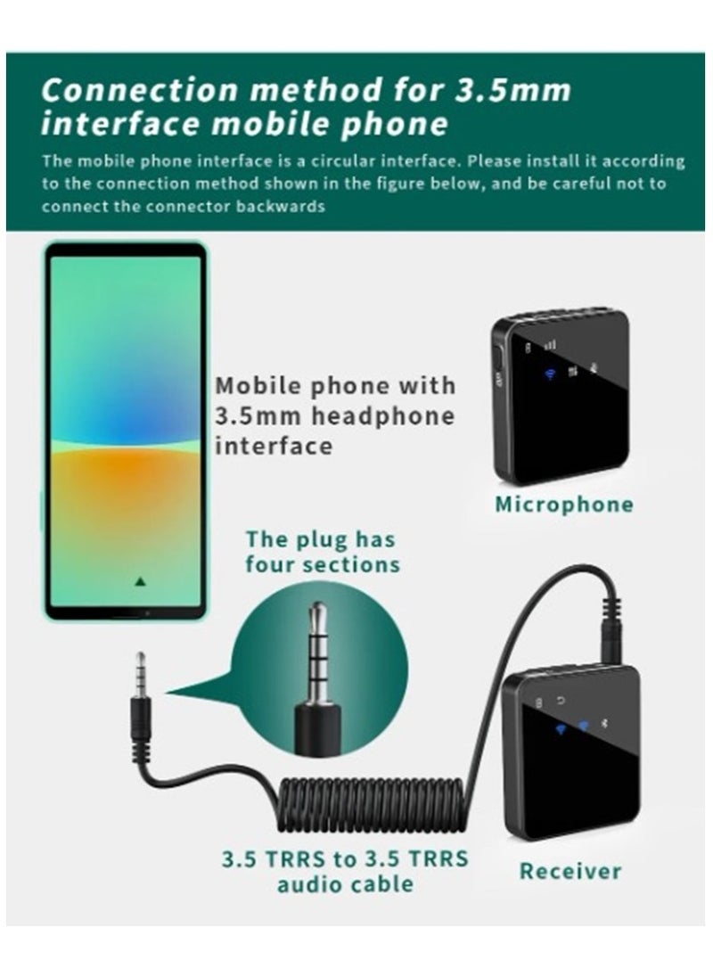 MMG - MII Dual Channel Wireless Microphone for Phone Lapel One Touch Noise Cancelling Microphone Mic with Charging Box Noise Reduction for Video Android IOS Camera laptop - Image 1