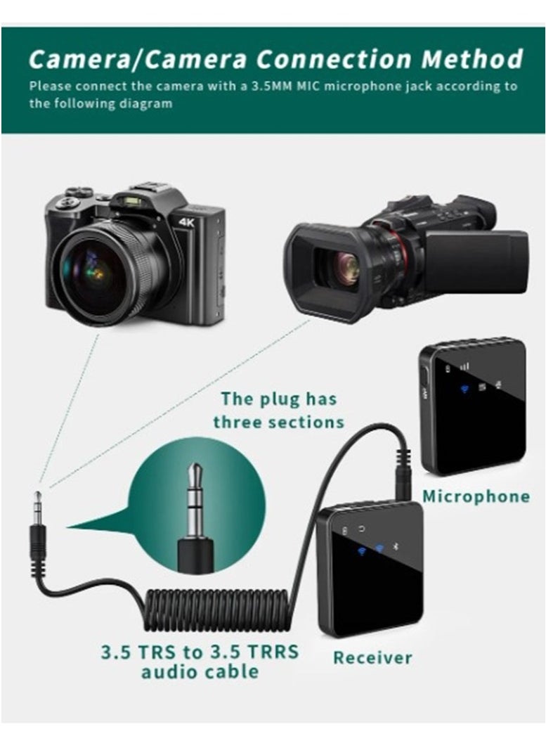 MMG - MII Dual Channel Wireless Microphone for Phone Lapel One Touch Noise Cancelling Microphone Mic with Charging Box Noise Reduction for Video Android IOS Camera laptop - Image 1