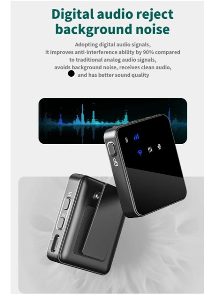 MMG - MII Dual Channel Wireless Microphone for Phone Lapel One Touch Noise Cancelling Microphone Mic with Charging Box Noise Reduction for Video Android IOS Camera laptop - Image 1