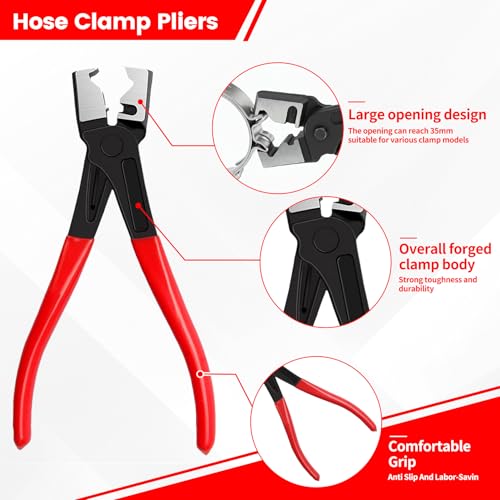 Rhevosil 4 Pcs Electrical Disconnect Pliers for Cars, Automotive Electrical Terminal Connector Separator Removal Tool, with Straight & 60° Pliers, Hose Clamp Plier, Plug Release Tool in Storage Box - Image 3