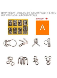 BUPY 16-Piece Metal Wire 3D Puzzle Set - Brain Teasers Jigsaw Puzzles Educational Intelligence Toys Children Game  - Image 2