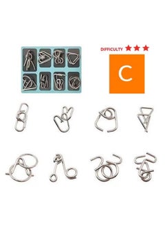 BUPY 16-Piece Metal Wire 3D Puzzle Set - Brain Teasers Jigsaw Puzzles Educational Intelligence Toys Children Game  - Image 3