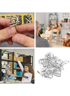 BUPY 16-Piece Metal Wire 3D Puzzle Set - Brain Teasers Jigsaw Puzzles Educational Intelligence Toys Children Game  - Image 4