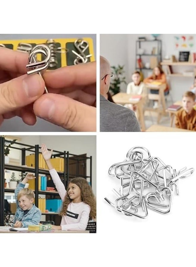 BUPY 16-Piece Metal Wire 3D Puzzle Set - Brain Teasers Jigsaw Puzzles Educational Intelligence Toys Children Game  - Image 4