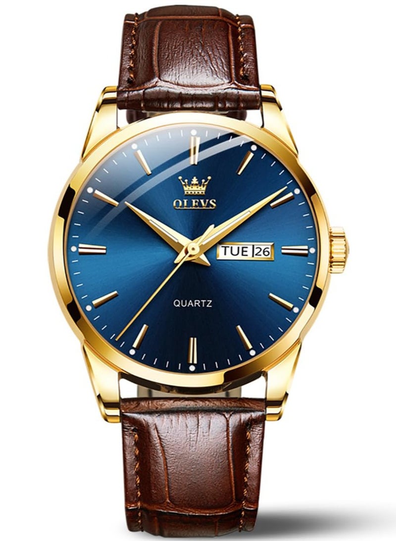 أوليفز ساعات رجالية كوارتز انالوج مقاومة للماء جلد 6898 - Image 1