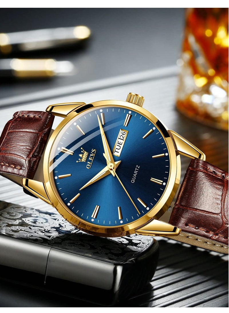 أوليفز ساعات رجالية كوارتز انالوج مقاومة للماء جلد 6898 - Image 4