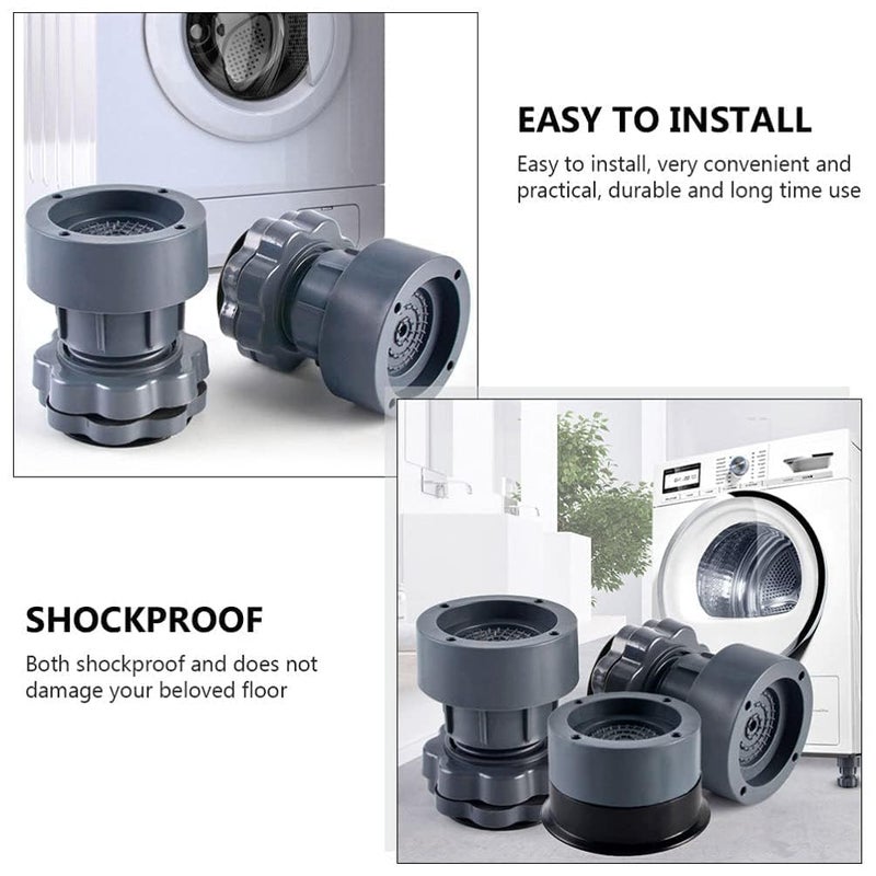 White Deer White Deer Washing Machine Vibration Pads Floor Trays Refrigerator Stand Washing Machine StandHeight Adjustment Feet for Refrigerators Fridge Stands with AntiSlip Rubber 4 Pcs Set  - Image 5