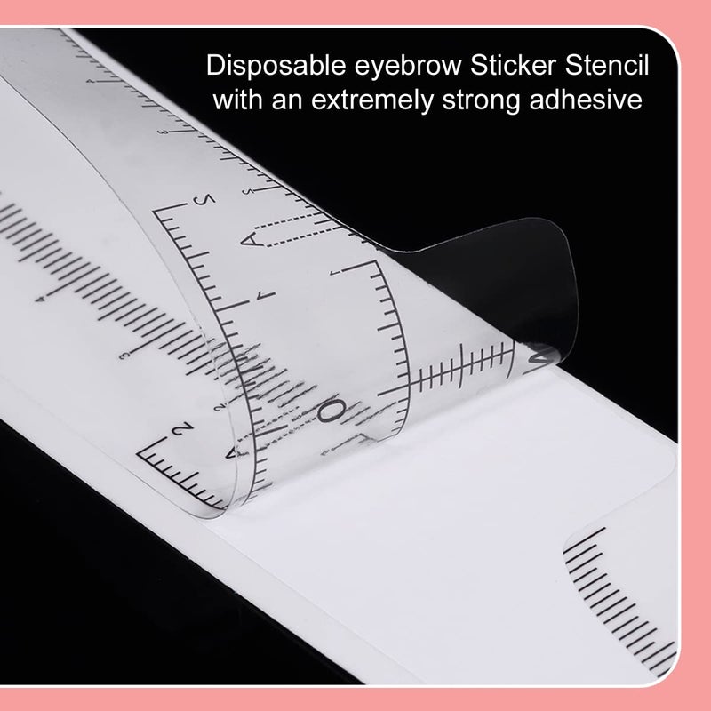 KingMas 100 Pack Eyebrow Ruler, KINGMAS Disposable Brow Ruler Microblading Adhesive Eyebrow Sticker Stencil Guide Measuring Tool - Image 5