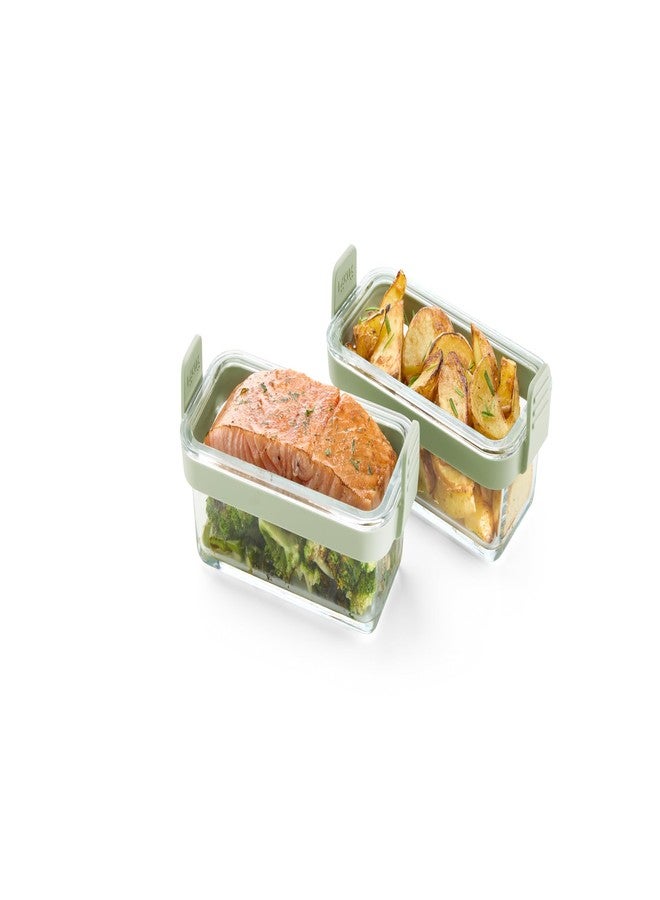 Lekue Lékué Air Fryer Rectangular Glass Dishes - Set of 2 - Borosilicate Glass & 100% Platinum Silicone Rimmed Cooking Trays with Handles for Easy Removal, Clear Baking Liner Baskets for Air Frying Cooking - Image 2
