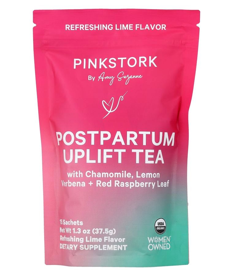Pink Stork Postpartum Uplift Tea Refreshing Lime 15 Sachets 1.3 oz (37.5 g)
