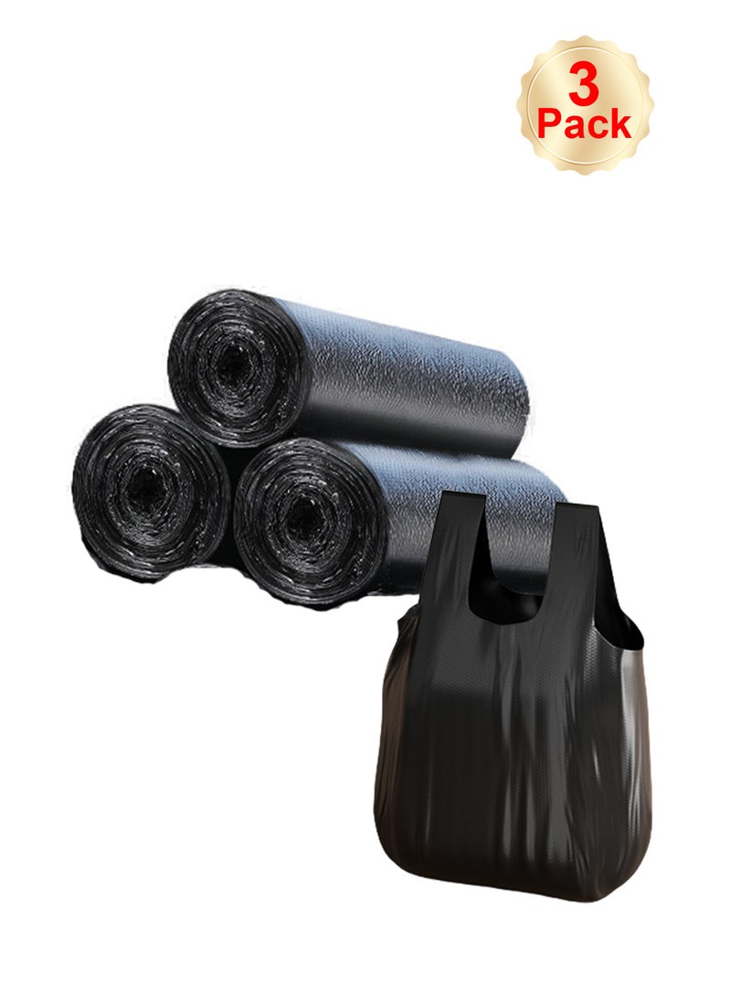 Splendors 90 Count Thickened Trash Bags Roll With Handles 10 Gallons Steady Kitchen Trash Bags Garbage Bags with Handles Unscented Black  - Image 1