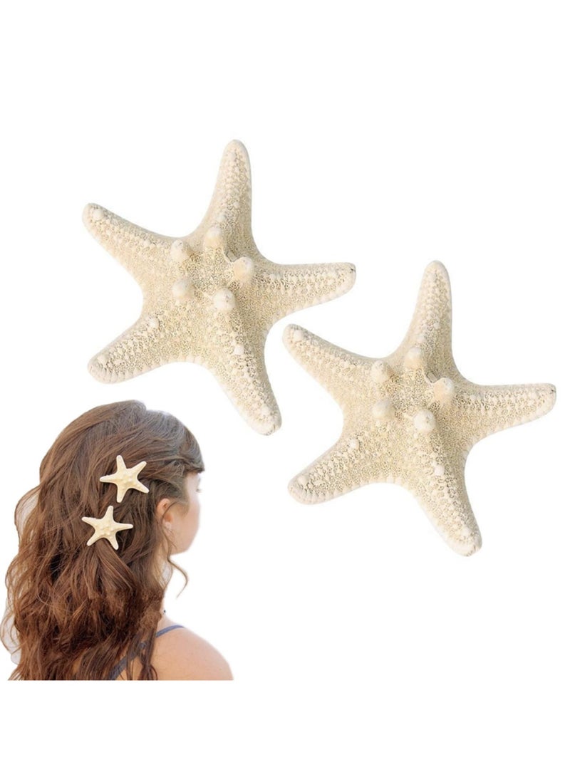 Goolsky 2 Pcs Starfish Hair Clip Beach Sea Star Hair Pins Mermaid Hair Clips Accessories for Women and Girls - Image 1