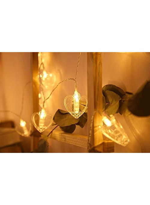 PURCHASE PLUSE PURCHASE PLUSE Heart Shape Photo Clip LED String Light Fairy Light for Christmas Wedding Birthday Valentines Party Decoration Room Decoration 10 PCS  - Image 2