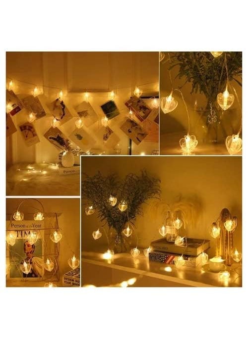 PURCHASE PLUSE PURCHASE PLUSE Heart Shape Photo Clip LED String Light Fairy Light for Christmas Wedding Birthday Valentines Party Decoration Room Decoration 10 PCS  - Image 5
