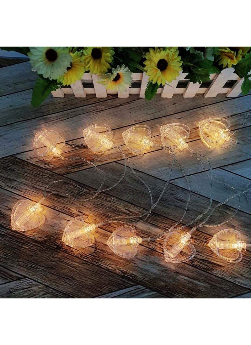 PURCHASE PLUSE PURCHASE PLUSE Heart Shape Photo Clip LED String Light Fairy Light for Christmas Wedding Birthday Valentines Party Decoration Room Decoration 10 PCS  - Image 4