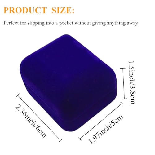 GBYAN Single Slot Velvet Ring Box for Engagement or Wedding with LED Light - Blue - Image 2