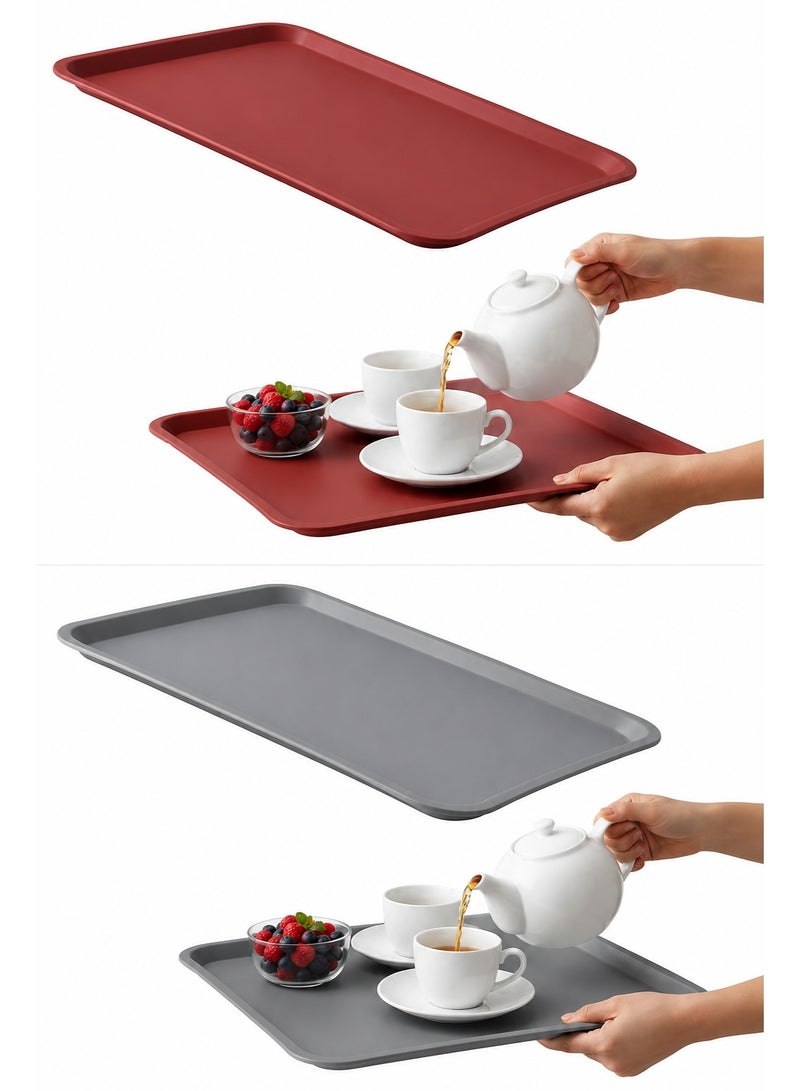 favilla serving tray: Easily serve food and drinks. Stain and scratch resistant, easy to clean, lightweight, suitable for everyday indoor and outdoor use. Convenient design for carrying and use with trolleys. Multi-colored. - Image 1