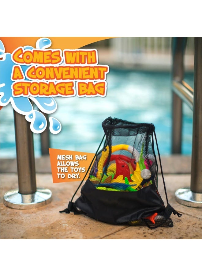 TAPIT 30 Pcs Diving Toys Swimming Pool Toys for Kids Ages 7+ with a Storage Net Bag Pool Dive Toys for Kids Pool Games Swim Summer Water Toys Include Diving Sticks & Pool Rings - Image 3
