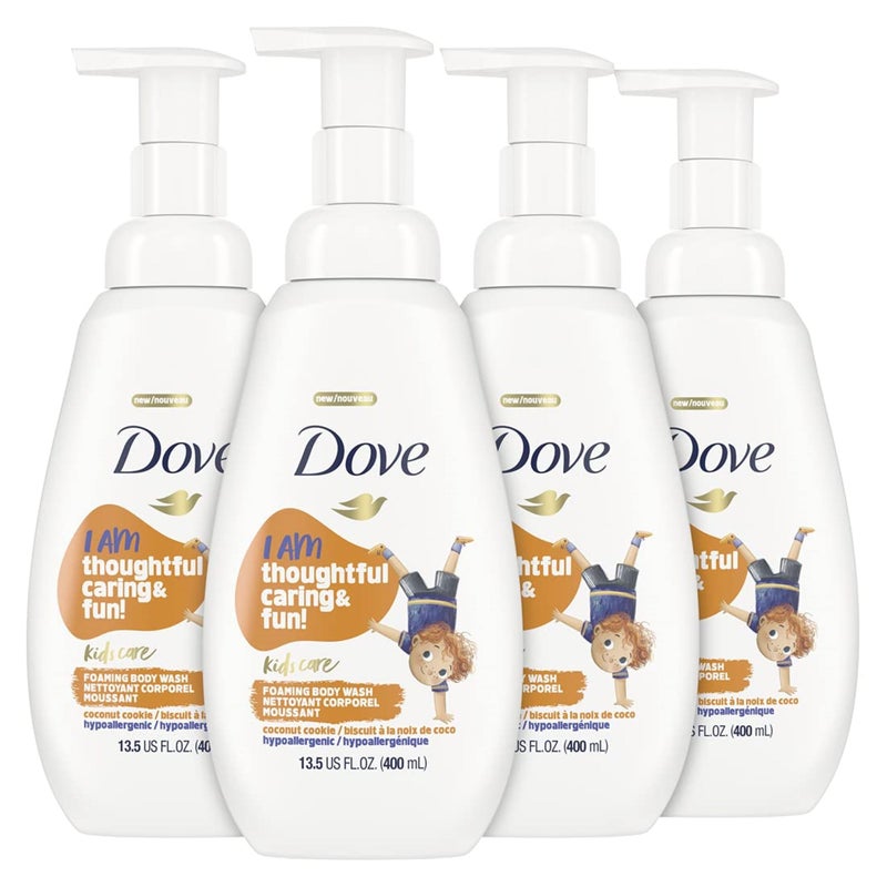 Dove Foaming Body Wash 4 Count For Kids Coconut Cookie Sulfate-Free Skin Care, 13.5 Fl Oz - Image 1