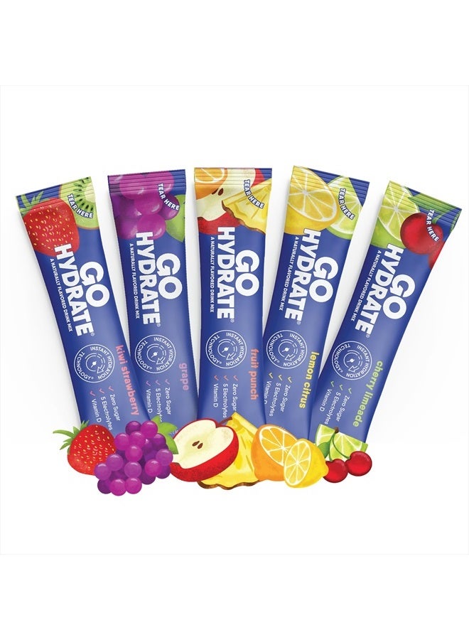 GoHydrate مسحوق مشروب الإلكتروليت - بنكهة طبيعية، خالي من السكر، مسحوق ترطيب (مختلط، 30 حبة (عبوة من 1)) - Image 1