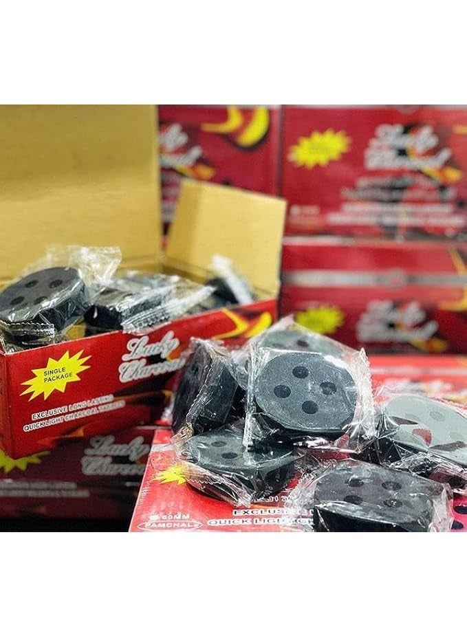 Lucky Charcoal Quick Ignition and Long Lasting for Bakhoor Charcoal - 50mm,20 Pieces - Image 2