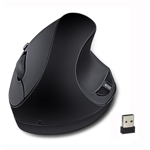 SUNGI Ergonomic Wireless Mouse,Vertical Mouse 2.4GHz Optical Mice with Adjustable DPI for Carpal Tunnel Right Hand,Black - Image 1