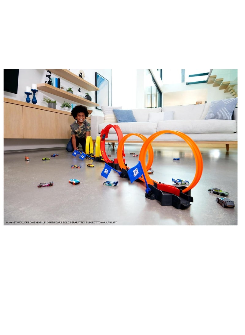 هوت ويلز مجموعة لعب السباق متعددة الحلقات، مع سيارة واحدة، هدية للأطفال من سن 4 إلى 10 سنوات - Image 2