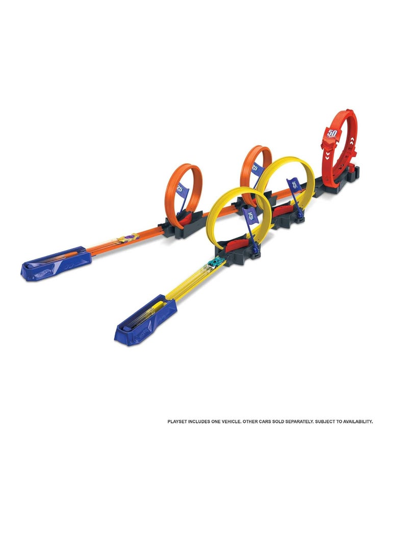 هوت ويلز مجموعة لعب السباق متعددة الحلقات، مع سيارة واحدة، هدية للأطفال من سن 4 إلى 10 سنوات - Image 4