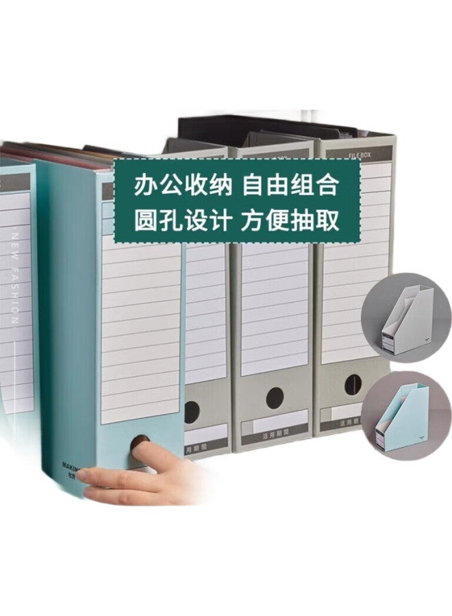 Makino Student Office Eco-Friendly Paper Desktop Bookend File Storage Box Organizer Container Document Archive Box, Horizontal, Yellow, 3-Pack - Image 1