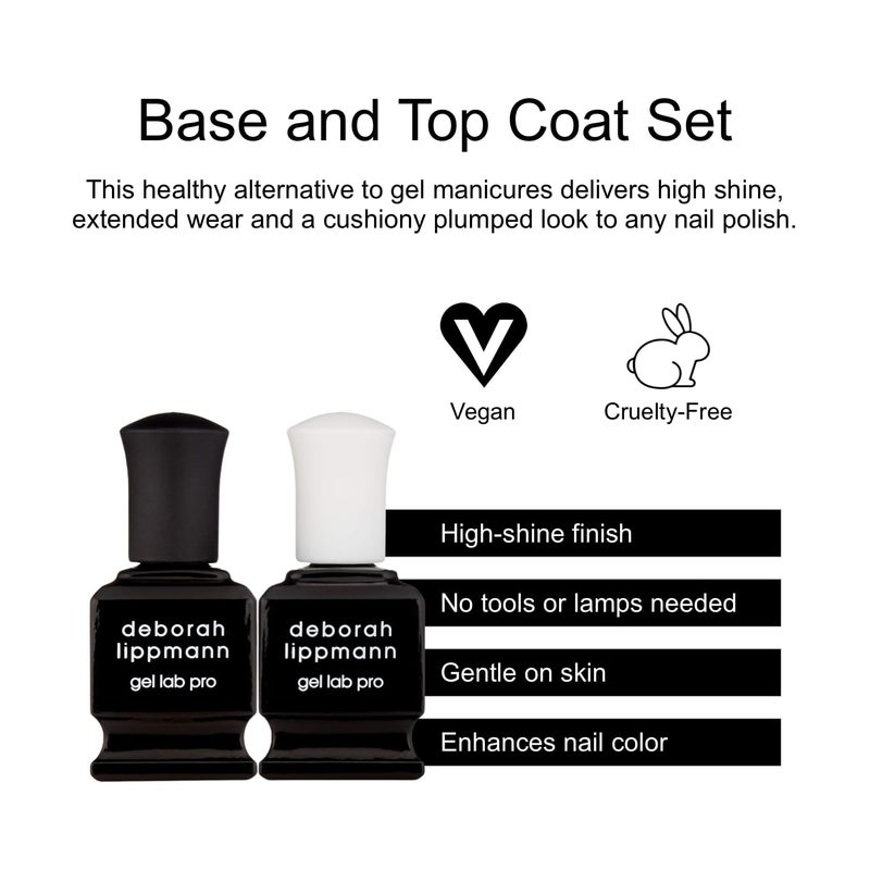 Deborah Lippmann Gel Lab Pro | Gel Like Base and Top Coat Set | Delivers High Shine and Long-Lasting Manicure Wear | Fast Drying Finish Protects Nail Color | No UV Lamps, No Tools, No Damage - Image 2