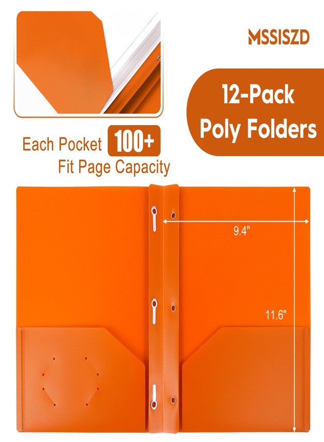 EEHZTSI 6-Pack Plastic Folders with Pockets and Prongs,2-Pocket Folders with 3 Fasteners, Holds 8-1/2" x 11" Paper for School/Office/Home, Assorted - Image 2