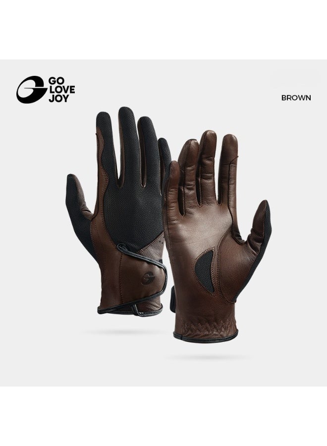 GO LOVE JOY Professional Equestrian Gloves – Made of goatskin, wear-resistant and breathable, delivering authentic tactile feel. Suitable for horse riding, mountaineering and hiking. - Image 1