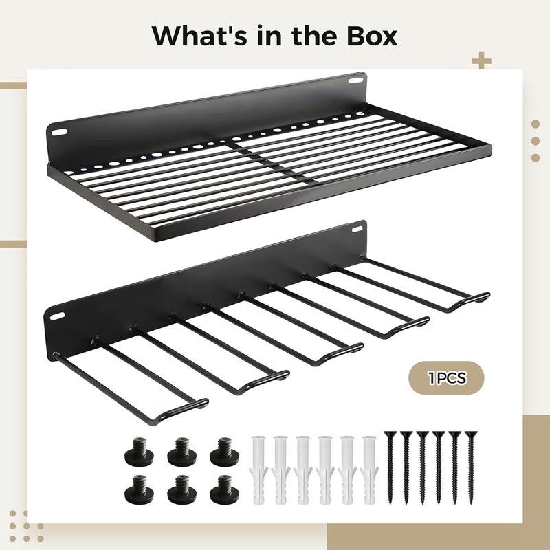 2 Resin Wall-Mounted Shed Shelves, Tool Organizer for Sheds, Includes Bolts and Storage Hooks - Image 5