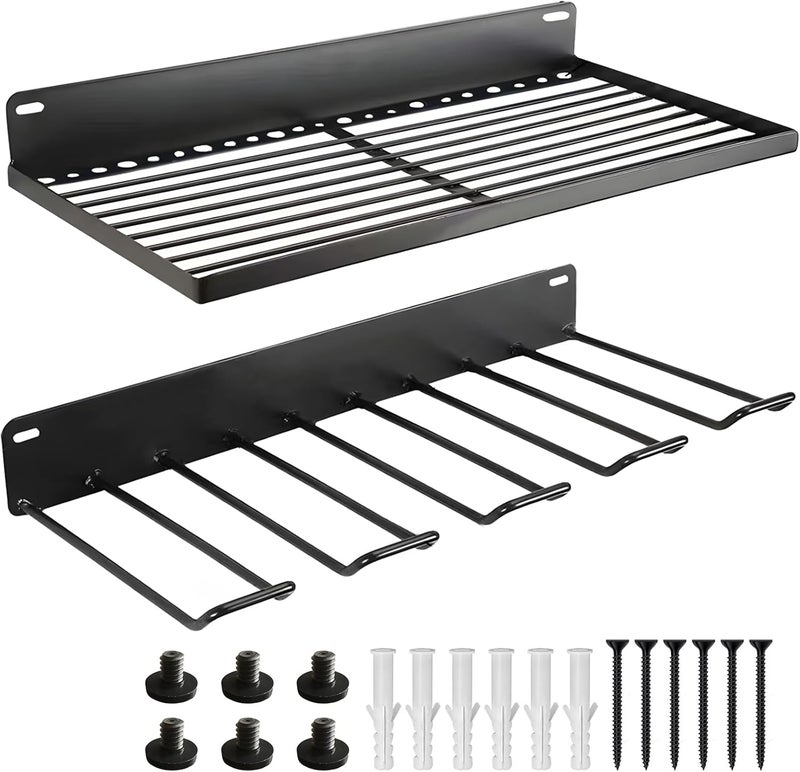 2 Resin Wall-Mounted Shed Shelves, Tool Organizer for Sheds, Includes Bolts and Storage Hooks - Image 1