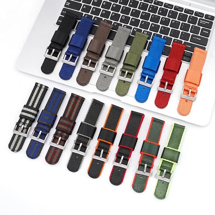 Bluejw LAIHE Adjustable Nylon Watch Strap with Quick Release for 18mm 20mm 22mm 24mm Watches – Easy to Replace Watch Band with Charm Compatibility - Image 3