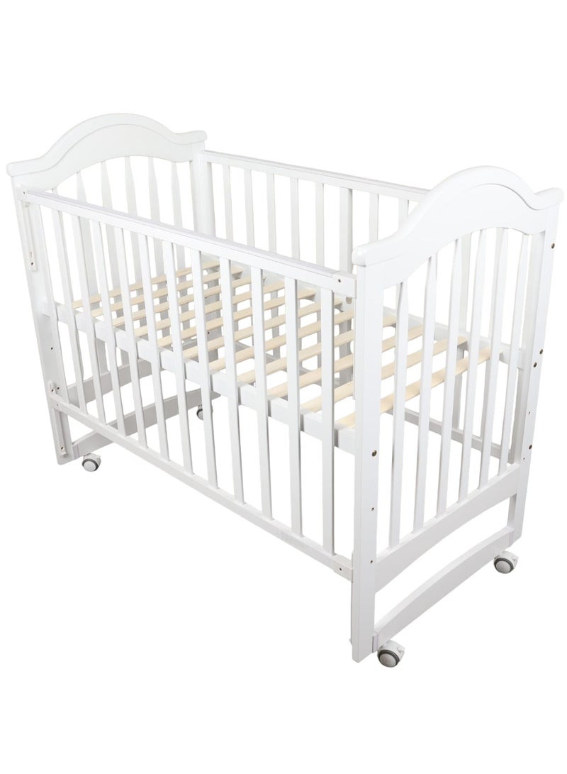 KM Wooden rocking baby bed with mosquito net - can be combined with the mother's bed, size 120 x 60 cm - Image 2