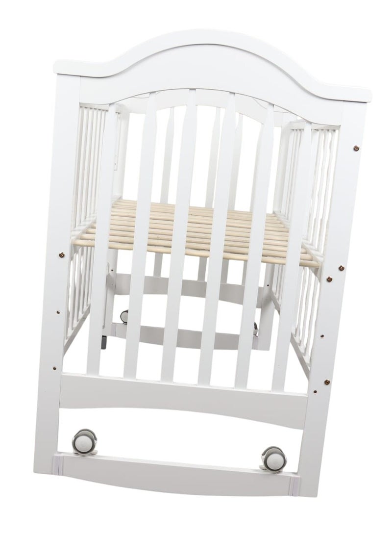 KM Wooden rocking baby bed with mosquito net - can be combined with the mother's bed, size 120 x 60 cm - Image 5