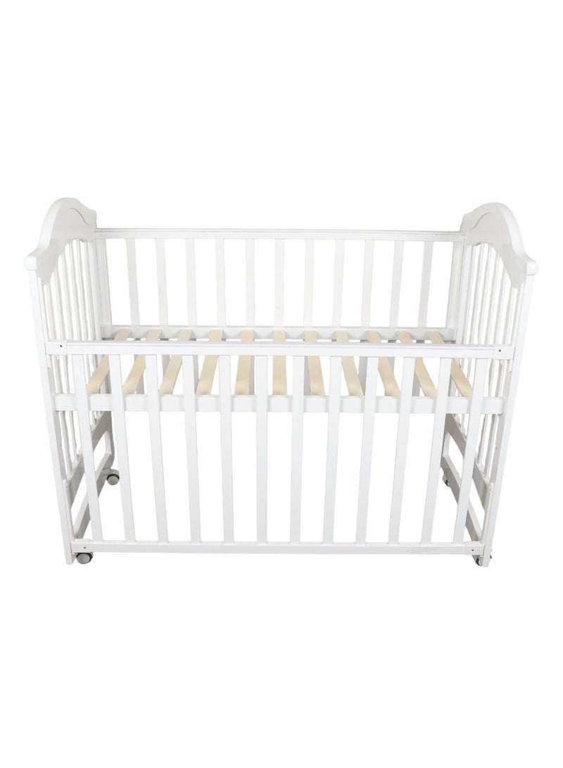 KM Wooden rocking baby bed with mosquito net - can be combined with the mother's bed, size 120 x 60 cm - Image 3