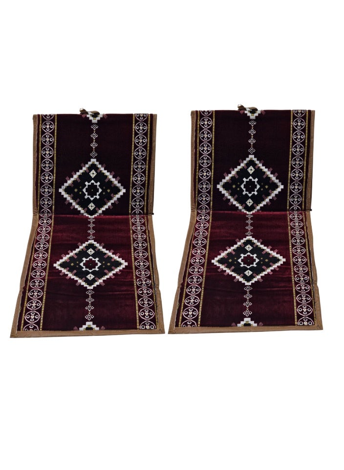 سمارت هوم طقم كراسي أرضية يتكون من كرسيان قابلة للطي بخلفية عازلة للماء للرحلات والنزهات والتخييم والحدائق – جلسة أرضية مريحة بطول 60 سم وعرض 50 سم وارتفاع مسند  الظهر 40 سم – مثالي للجلوس والاسترخاء في الهواء الطلق - Image 1