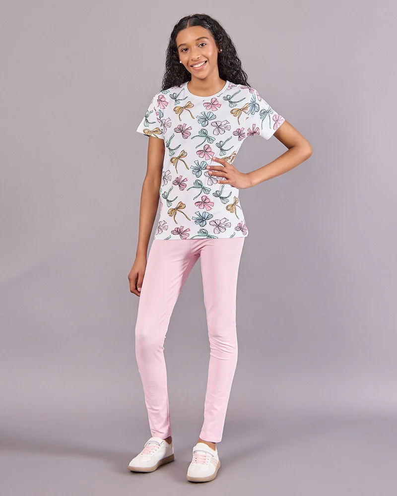 Redtag Senior Girls Pink Basic Leggings